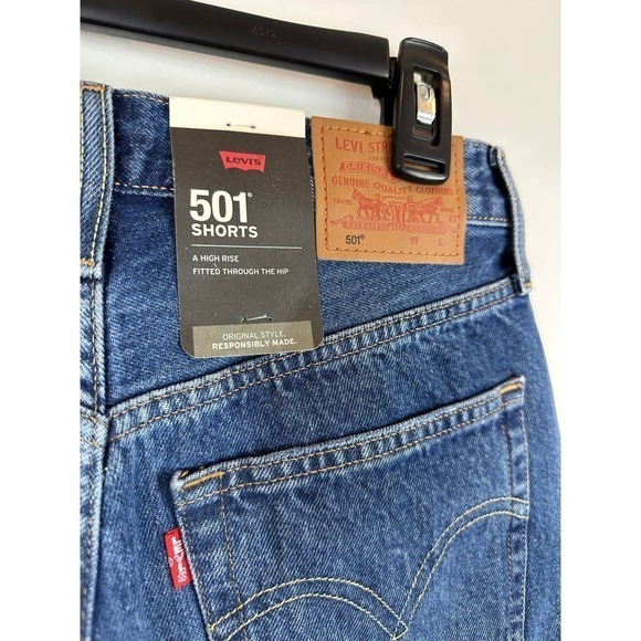 NWT Levi's 501 high rise dark denim Cuffed size 27" - Picture 4 of 5